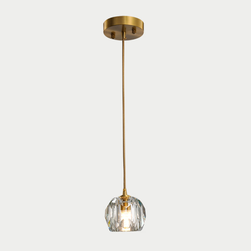Modern Minimalist Hanging Light Crystal Pendant Lighting Fixture for Dining Room