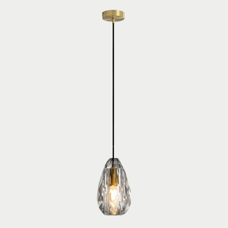 Modern Minimalist Hanging Light Crystal Pendant Lighting Fixture for Dining Room