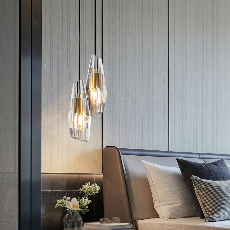 Modern Minimalist Hanging Light Crystal Pendant Lighting Fixture for Dining Room