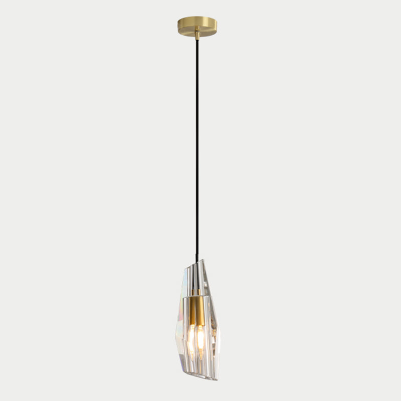 Modern Minimalist Hanging Light Crystal Pendant Lighting Fixture for Dining Room