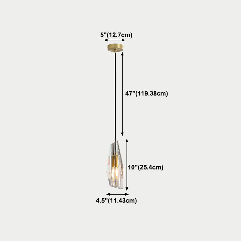 Modern Minimalist Hanging Light Crystal Pendant Lighting Fixture for Dining Room