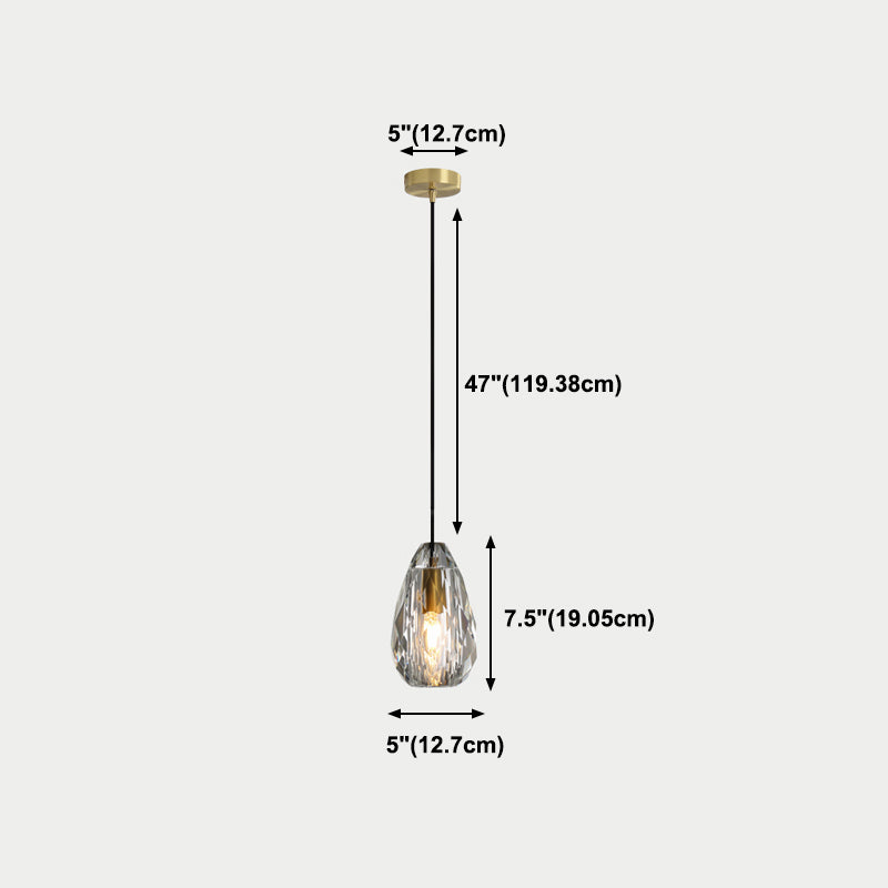 Modern Minimalist Hanging Light Crystal Pendant Lighting Fixture for Dining Room