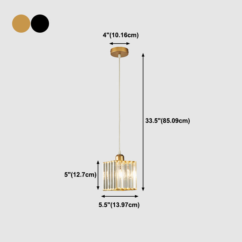 Modern Minimalist Hanging Light Crystal Pendant Lighting Fixture for Kitchen