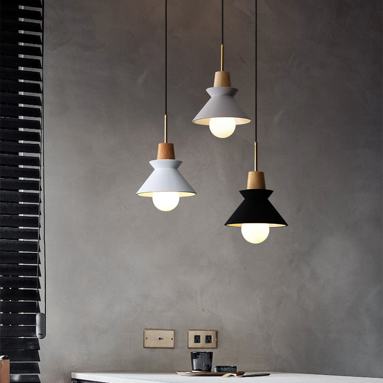 Modern Minimalist Hanging Light Wooden Pendant Lighting Fixture