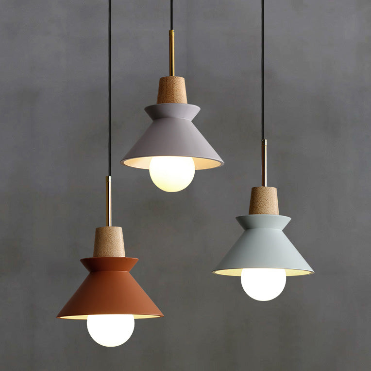 Modern Minimalist Hanging Light Wooden Pendant Lighting Fixture