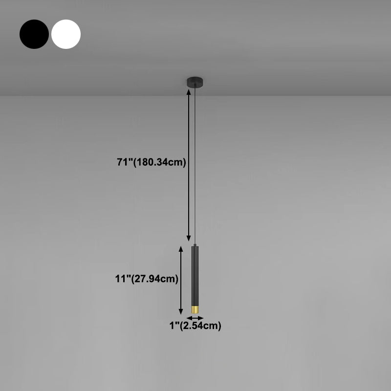 Forma in metallo a forma di cilindro Luci a sospensione Modern Style Apparecchi di illuminazione a sospensione