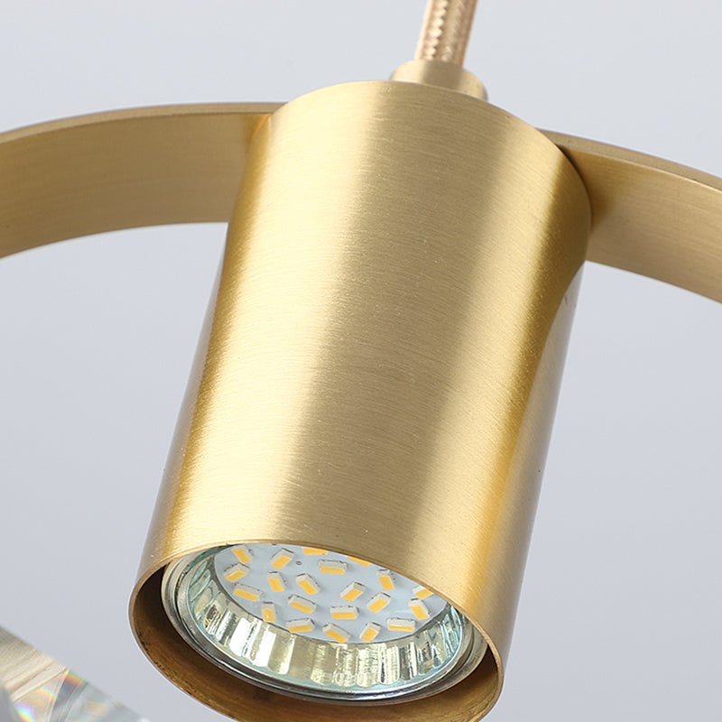 Geometrieform Kristall Anhänger Licht moderner Stil 1 Licht hängende Leuchte in Gold