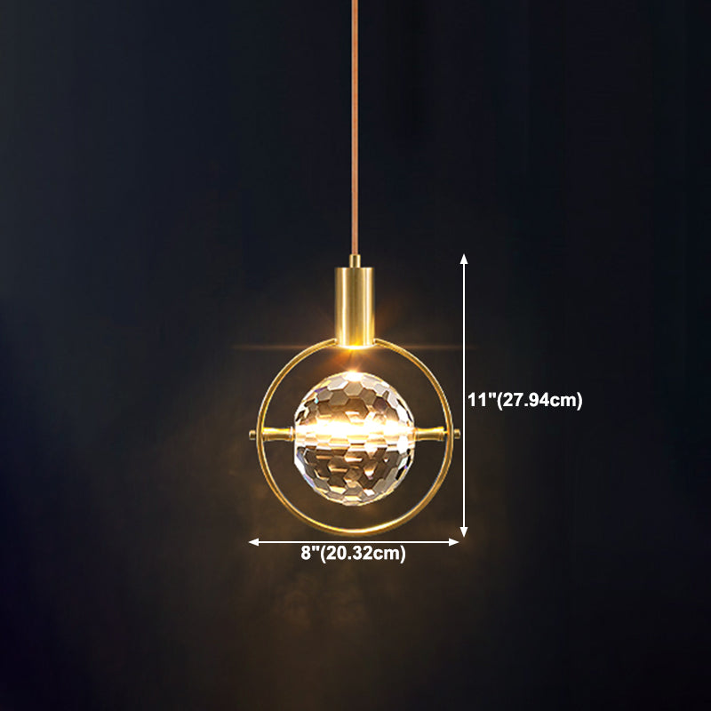Geometrieform Kristall Anhänger Licht moderner Stil 1 Licht hängende Leuchte in Gold