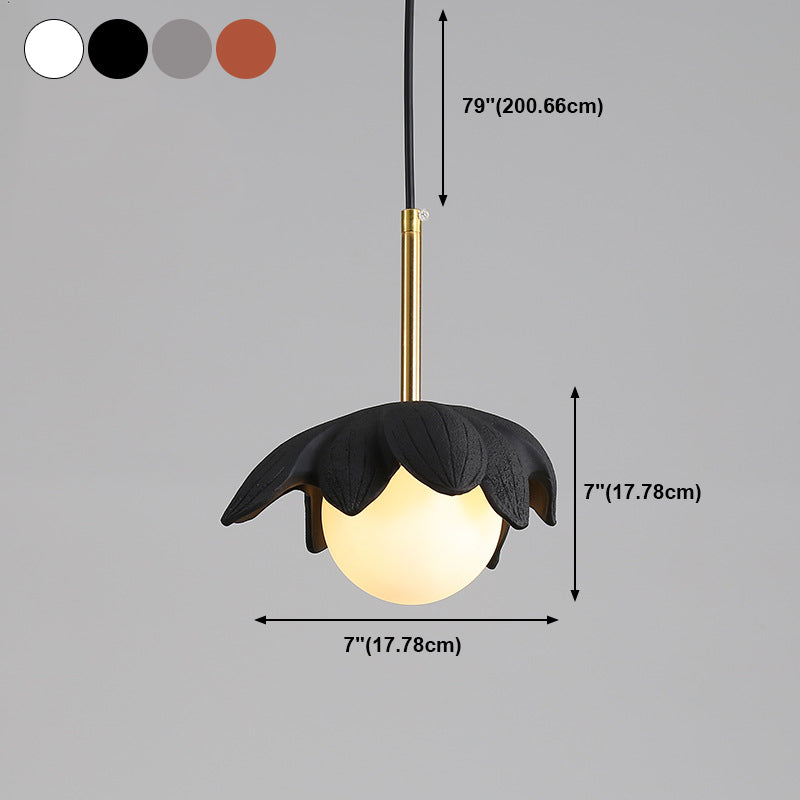 Modern Style Ball Down Lighting Glass 1 Light Hanging Lamp Kit