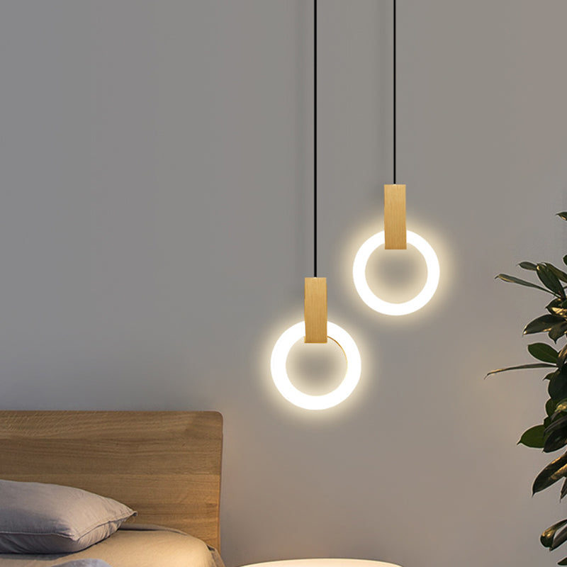 Circle Shape Metal Pendant Lights Modern Style Hanging Lamps