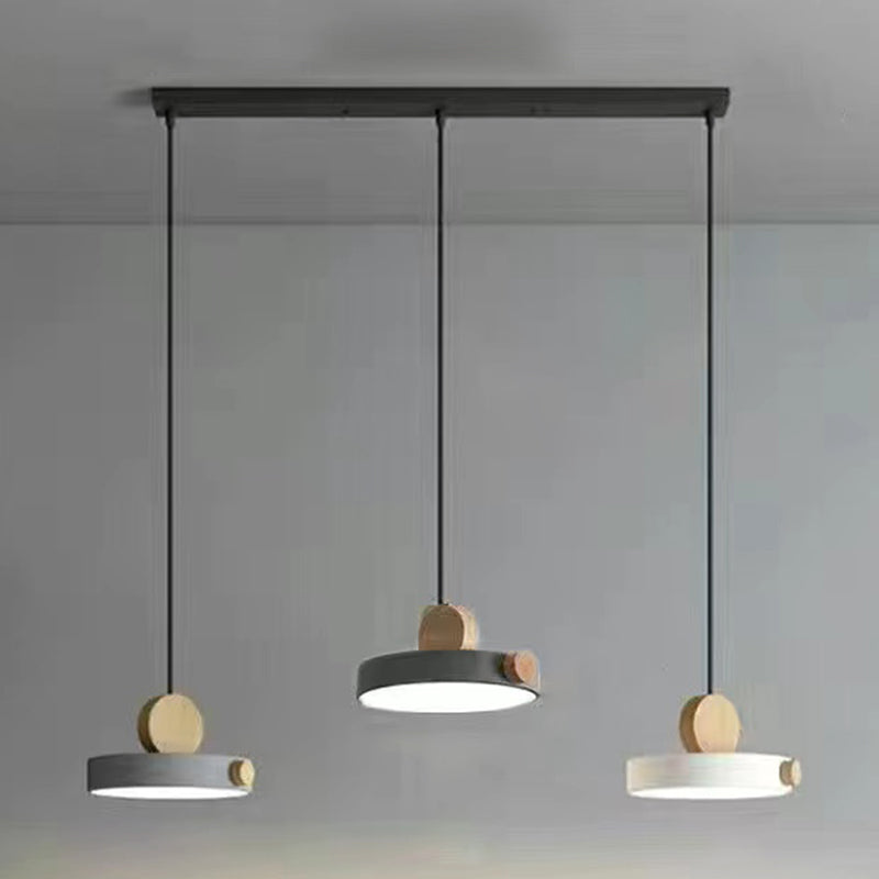 Modern Style Round Down Lighting Wood Multi Lights Hanging Ceiling Lights
