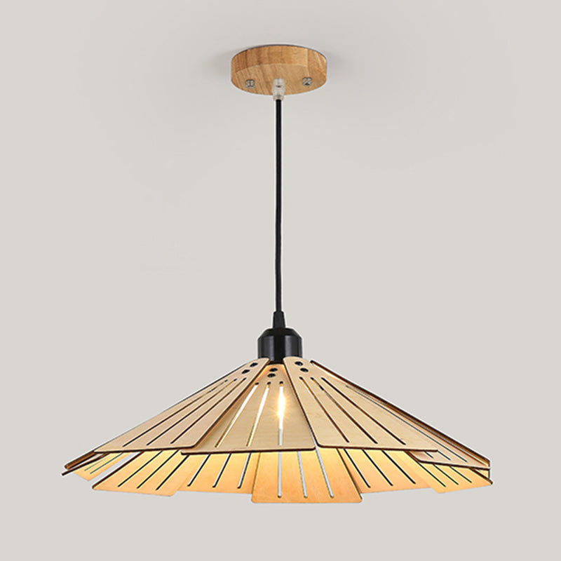 Moderne stijl geometrische down verlichting hout 1 lichte hangende lamp voor eetkamer