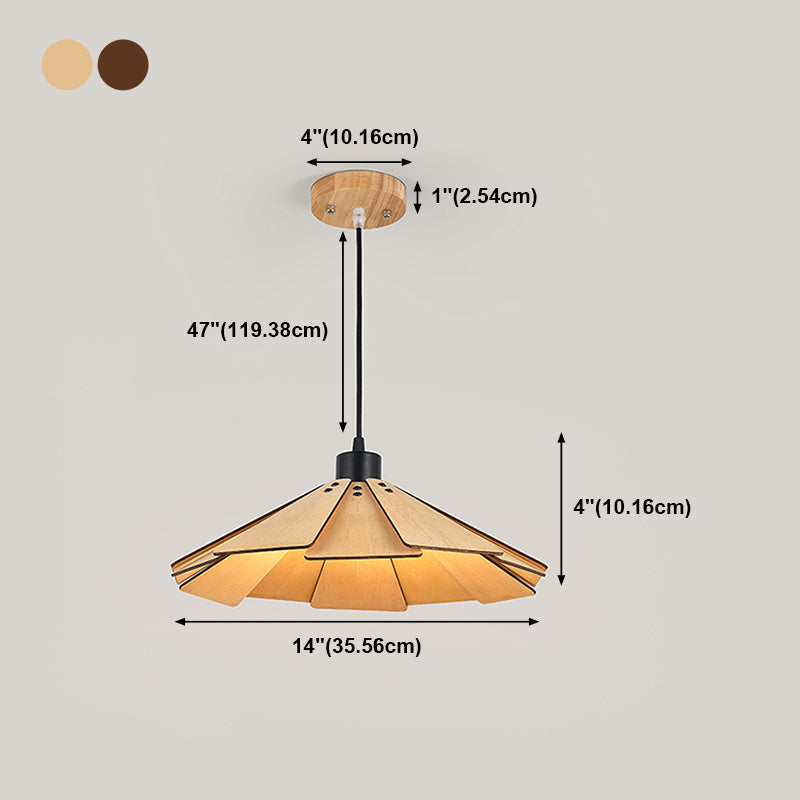 Moderne stijl geometrische down verlichting hout 1 lichte hangende lamp voor eetkamer