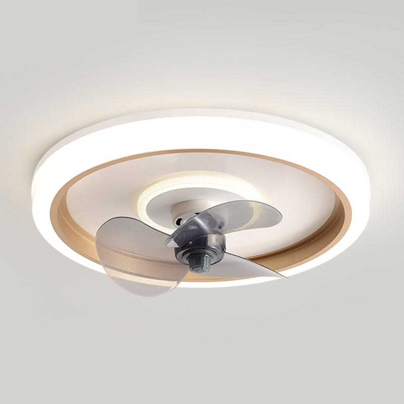 Metall runde Form Deckenventilator Moderne Style 2 Leuchten Deckenventilator für Schlafzimmer