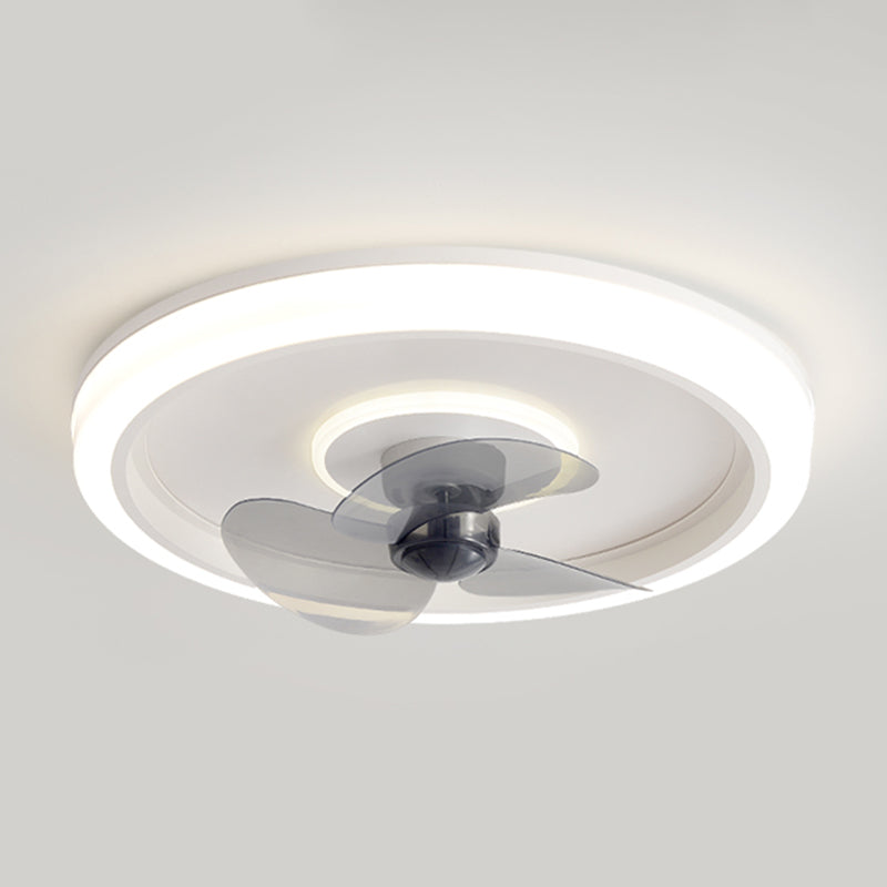 Metall runde Form Deckenventilator Moderne Style 2 Leuchten Deckenventilator für Schlafzimmer