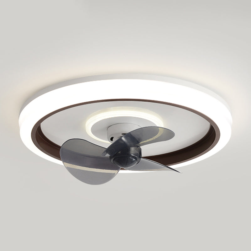 Metall runde Form Deckenventilator Moderne Style 2 Leuchten Deckenventilator für Schlafzimmer