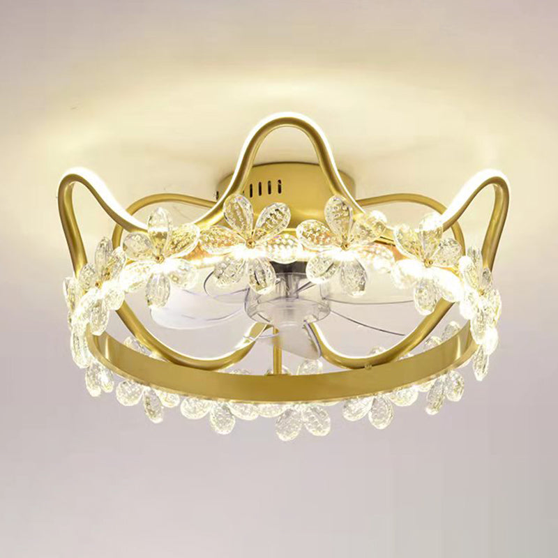 Lampada per ventola a soffitto in stile moderno in metallo 2 ventola a soffitto leggero per camera da letto