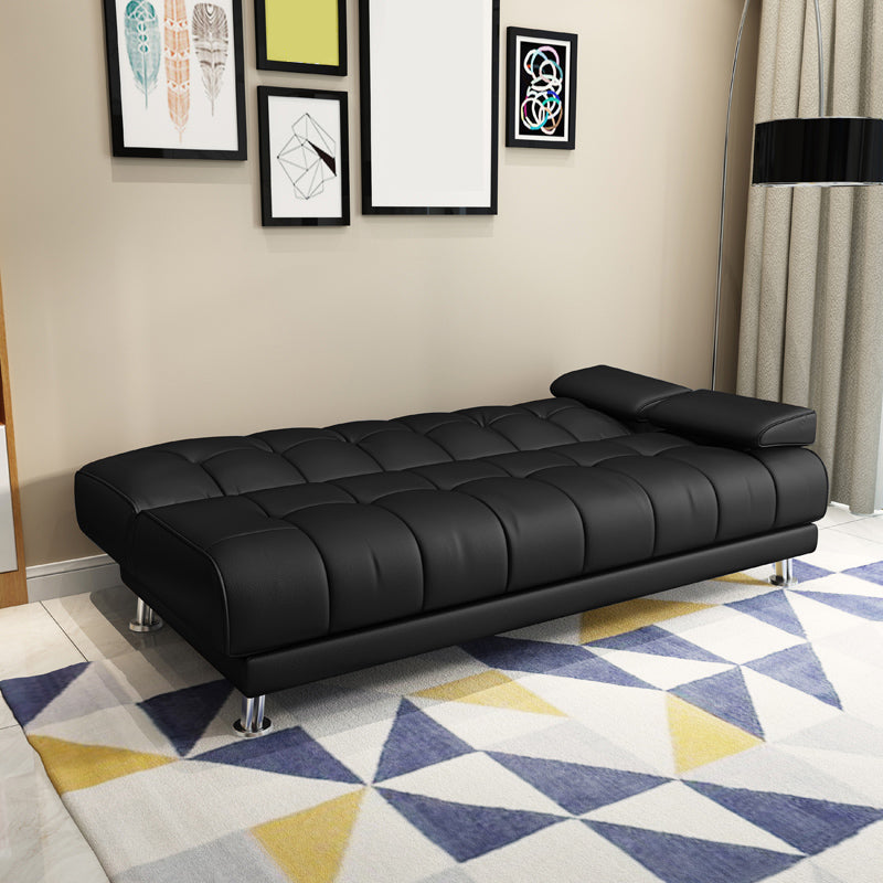 Faux Leather Pillow Top Arm Loveseat with Foldable and Wear-resisting for Living Room