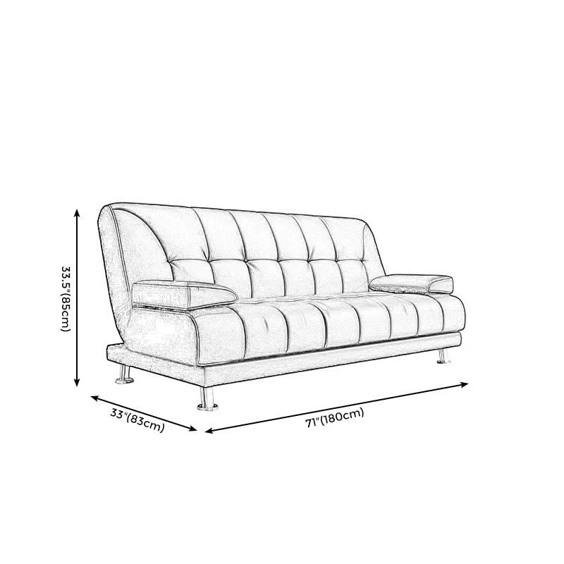 Faux Leather Pillow Top Arm Loveseat with Foldable and Wear-resisting for Living Room