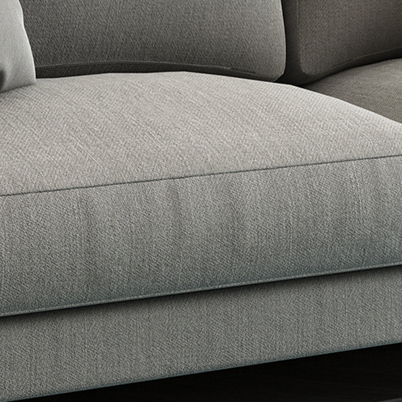 Scandinavian Loose Back Sofa 3-Seat Slipcovered Linen Square Arm Sofa