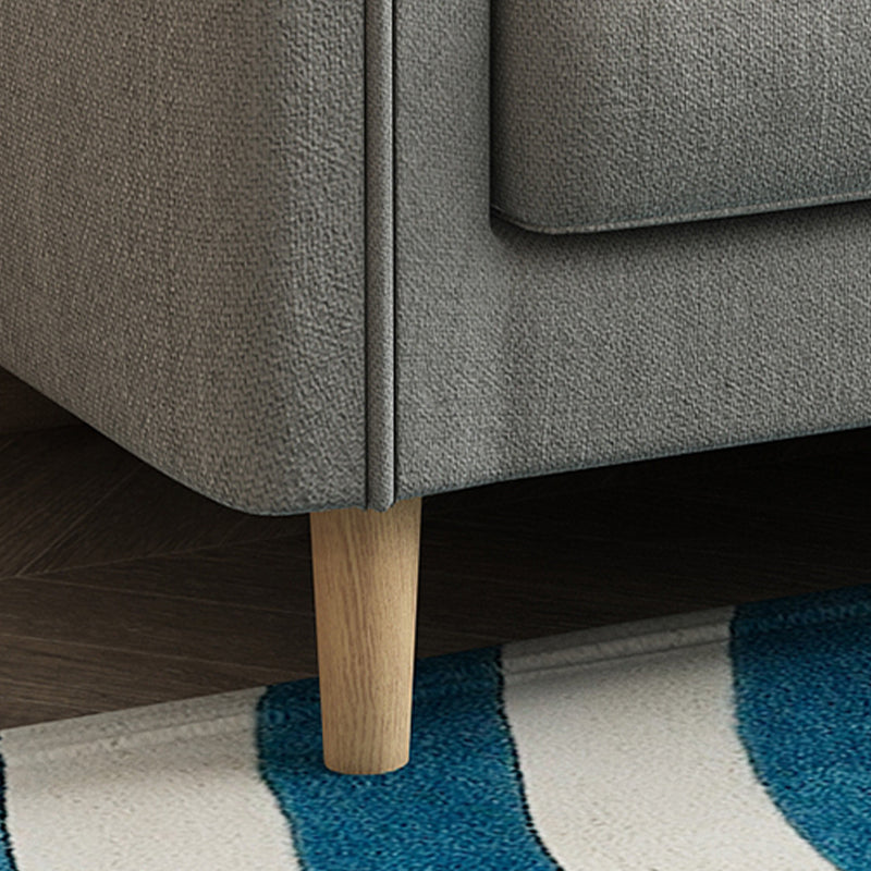 Scandinavian Loose Back Sofa 3-Seat Slipcovered Linen Square Arm Sofa
