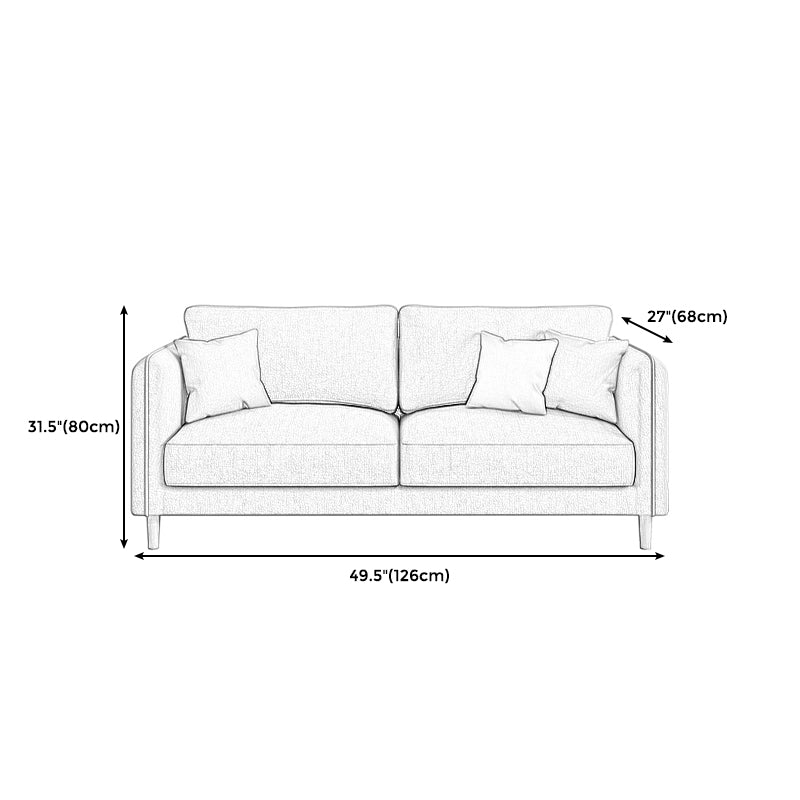 Scandinavian Loose Back Sofa 3-Seat Slipcovered Linen Square Arm Sofa