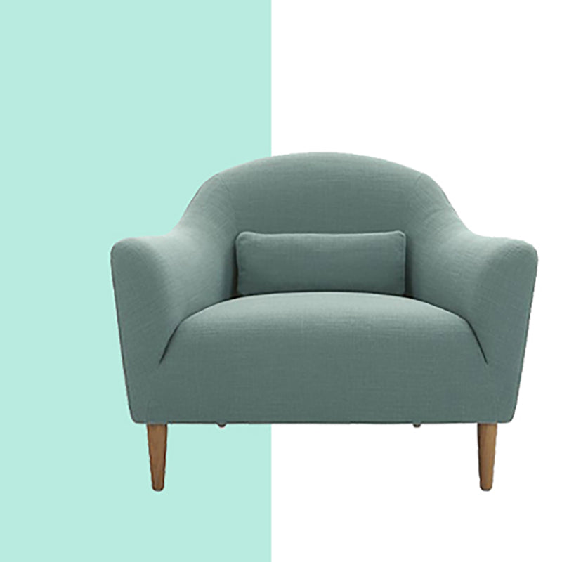 4 Wooden Legs Curved Sofa Blue/Grey/Beige Sofa for Bonus Room