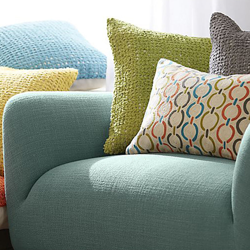 4 Wooden Legs Curved Sofa Blue/Grey/Beige Sofa for Bonus Room