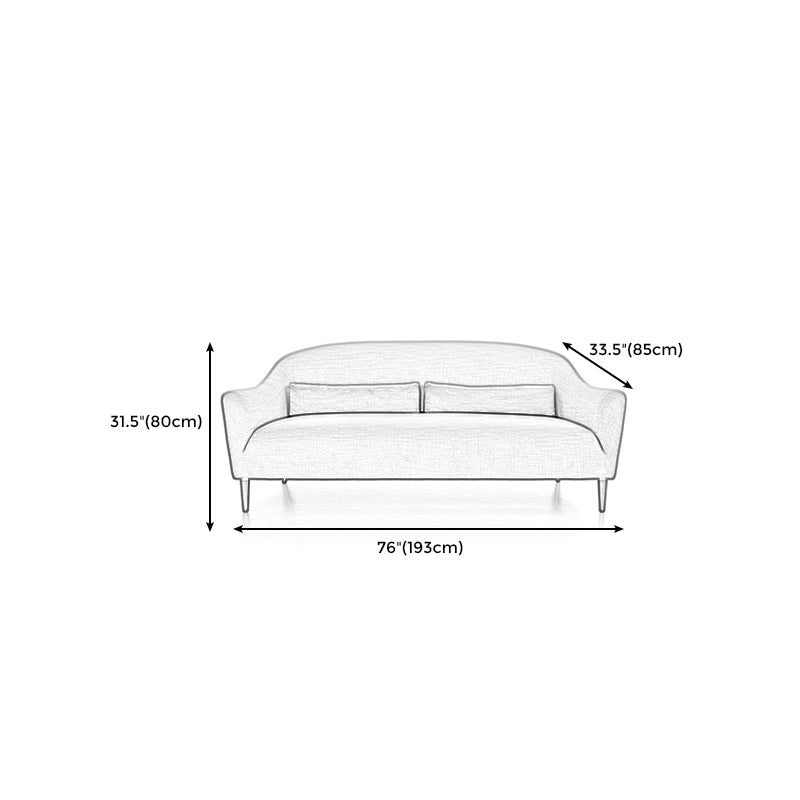 4 Wooden Legs Curved Sofa Blue/Grey/Beige Sofa for Bonus Room