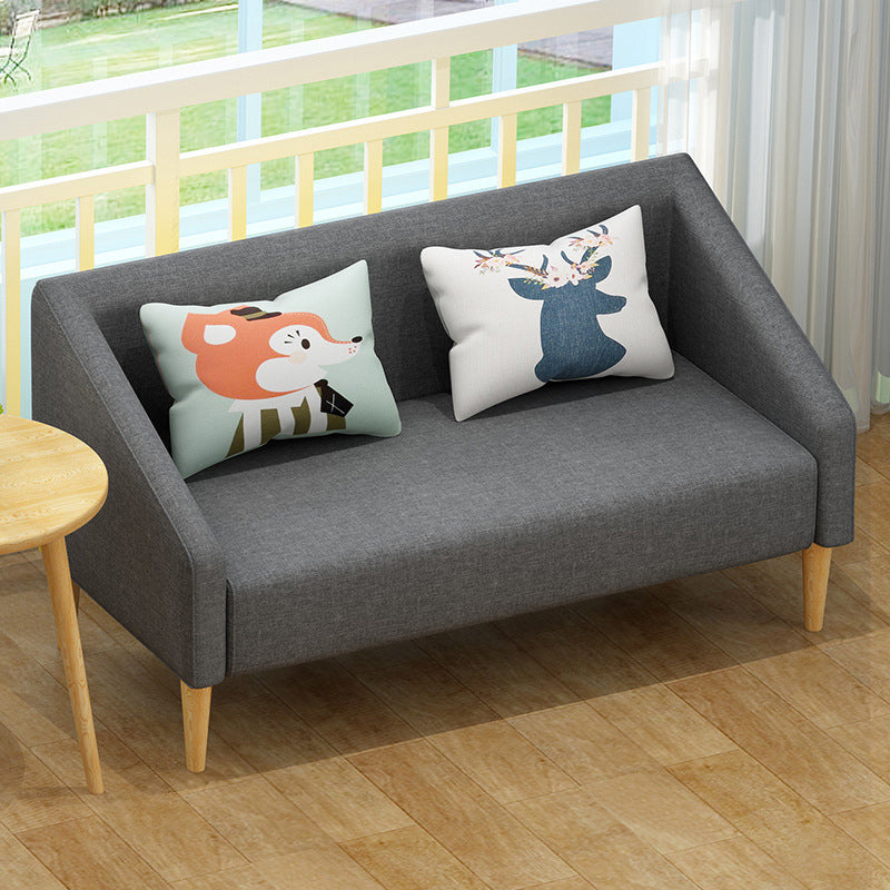 Contemporary Faux Leather Cotton Blend Sofa with Wooden Based
