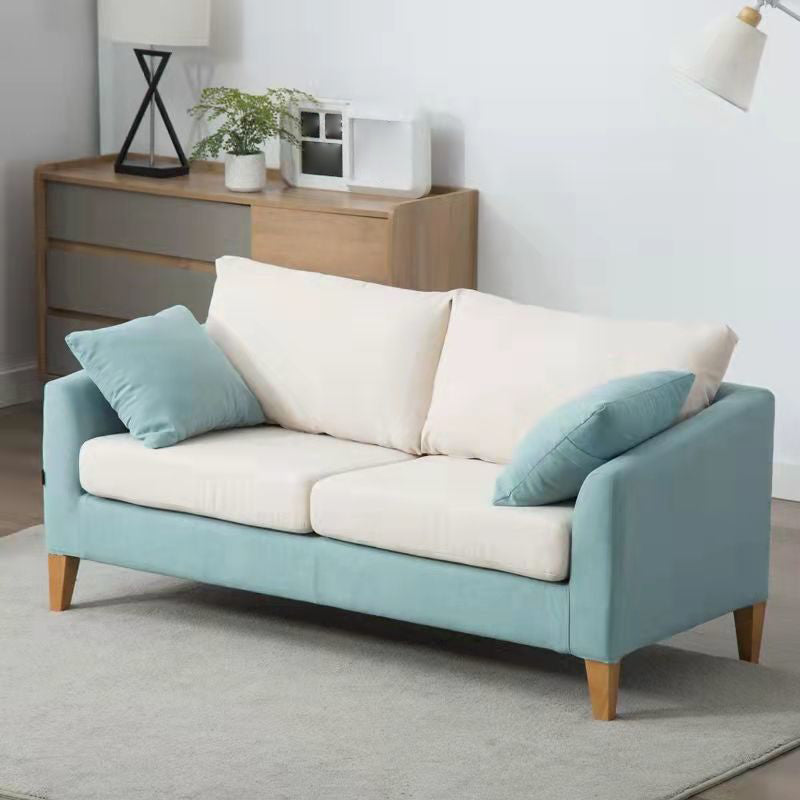 Loose Back Square Arm Sofa Nordic 24.4" D Slipcovered Loveseat