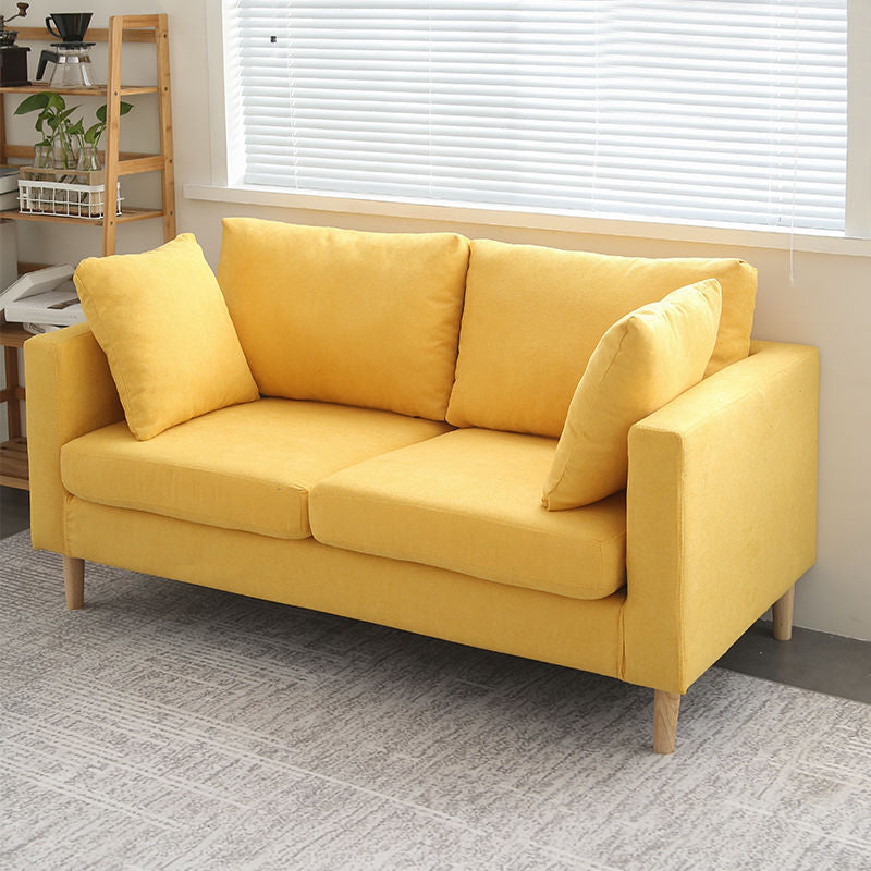 Loose Back Square Arm Sofa Nordic 24.4" D Slipcovered Loveseat