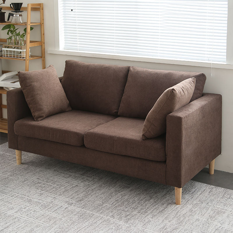 Loose Back Square Arm Sofa Nordic 24.4" D Slipcovered Loveseat