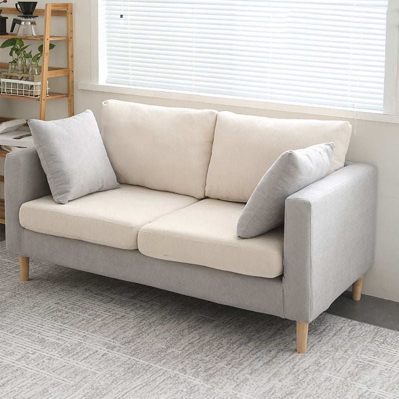Loose Back Square Arm Sofa Nordic 24.4" D Slipcovered Loveseat