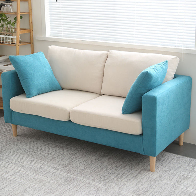 Loose Back Square Arm Sofa Nordic 24.4" D Slipcovered Loveseat