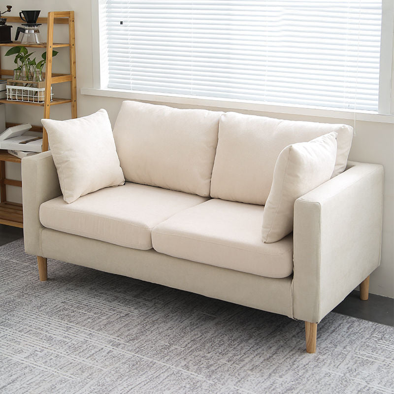 Loose Back Square Arm Sofa Nordic 24.4" D Slipcovered Loveseat