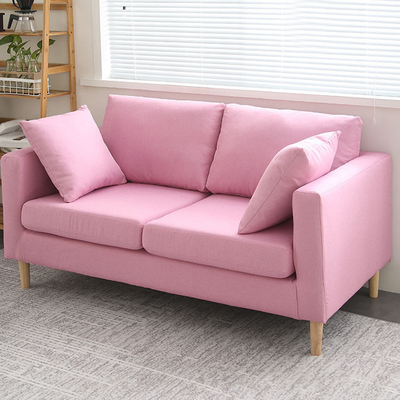 Loose Back Square Arm Sofa Nordic 24.4" D Slipcovered Loveseat