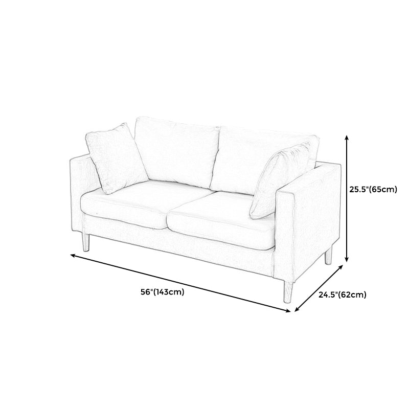 Loose Back Square Arm Sofa Nordic 24.4" D Slipcovered Loveseat