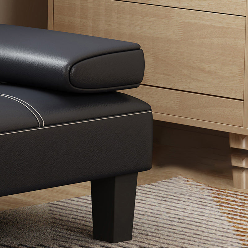 Modern Biscuit Back Faux Leather Sofa with Foldable and Wear-resisting