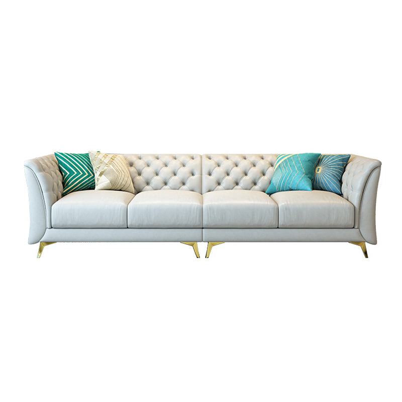 Modern Style Evagged Armrest Latex/sponge Padded Tufted Back Base Sofa