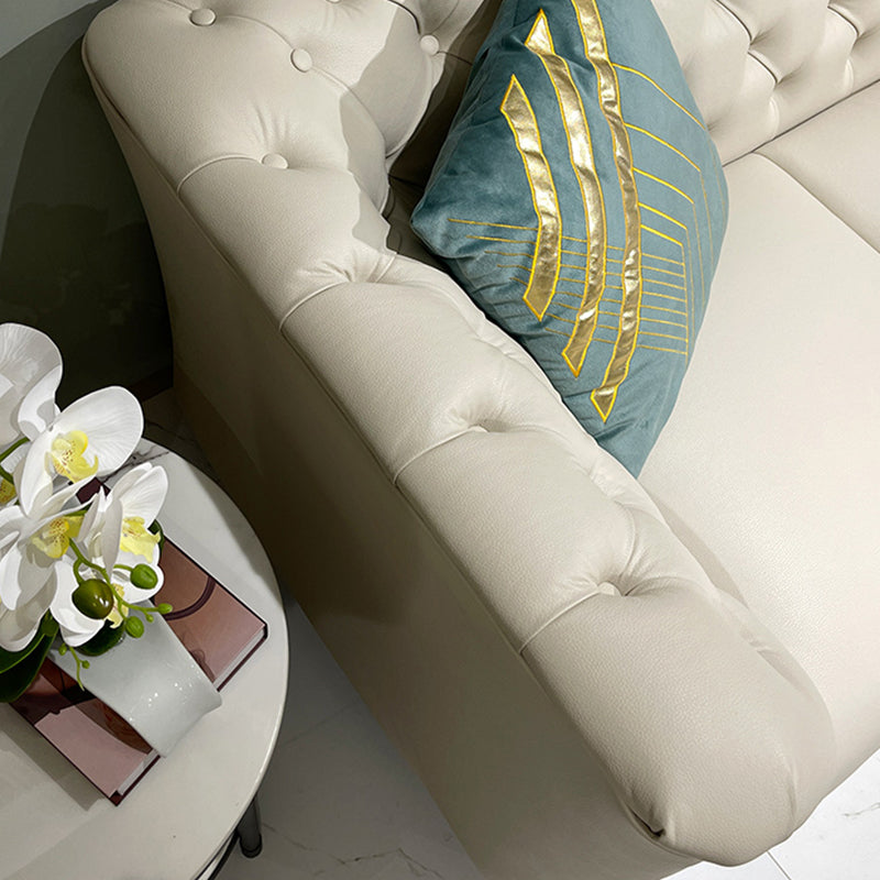 Modern Style Evagged Armrest Latex/sponge Padded Tufted Back Base Sofa