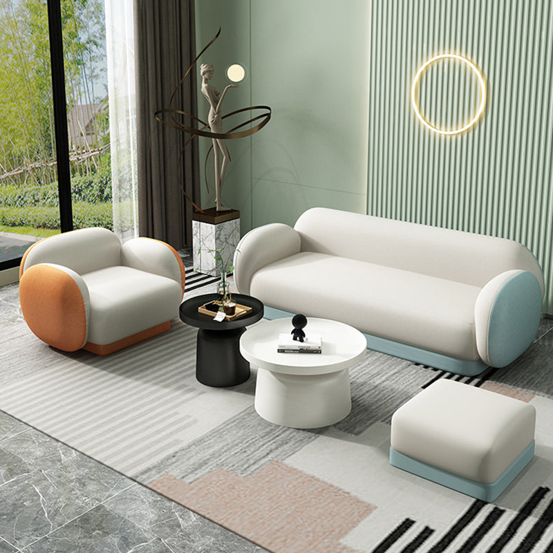 Modern Macaroon Sofa Pillow Top Arm Standard Tight Back Sofa for Apartment