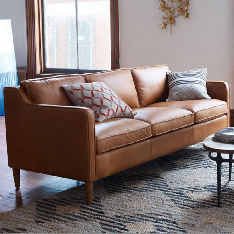 Faux Leather 35,43 "Haute Courette de coussins à 3 places Resicace