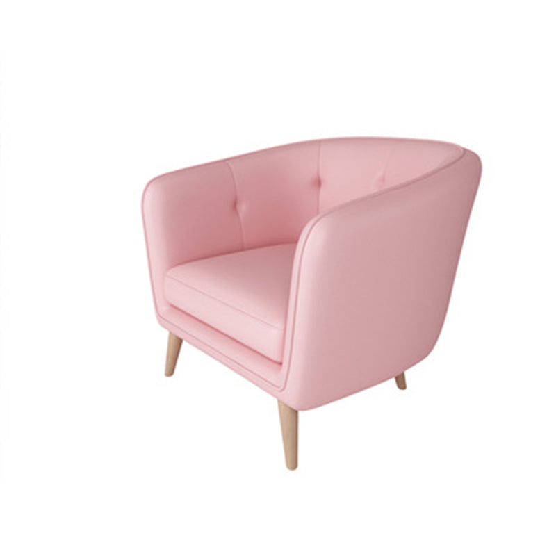 Modern Faux Leather Tufted Back Curved Loveseat Sofa with 1/2 seat