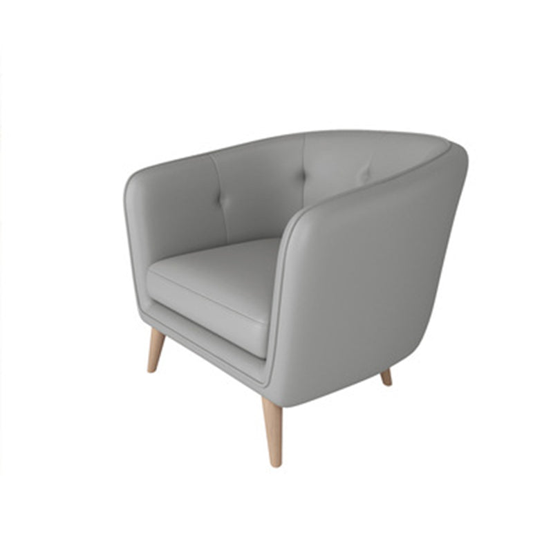 Modern Faux Leather Tufted Back Curved Loveseat Sofa with 1/2 seat