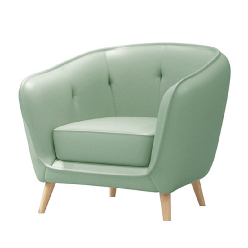 Modern Faux Leather Tufted Back Curved Loveseat Sofa with 1/2 seat