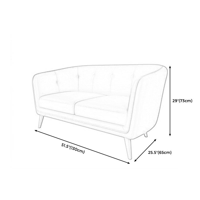 Modern Faux Leather Tufted Back Curved Loveseat Sofa with 1/2 seat