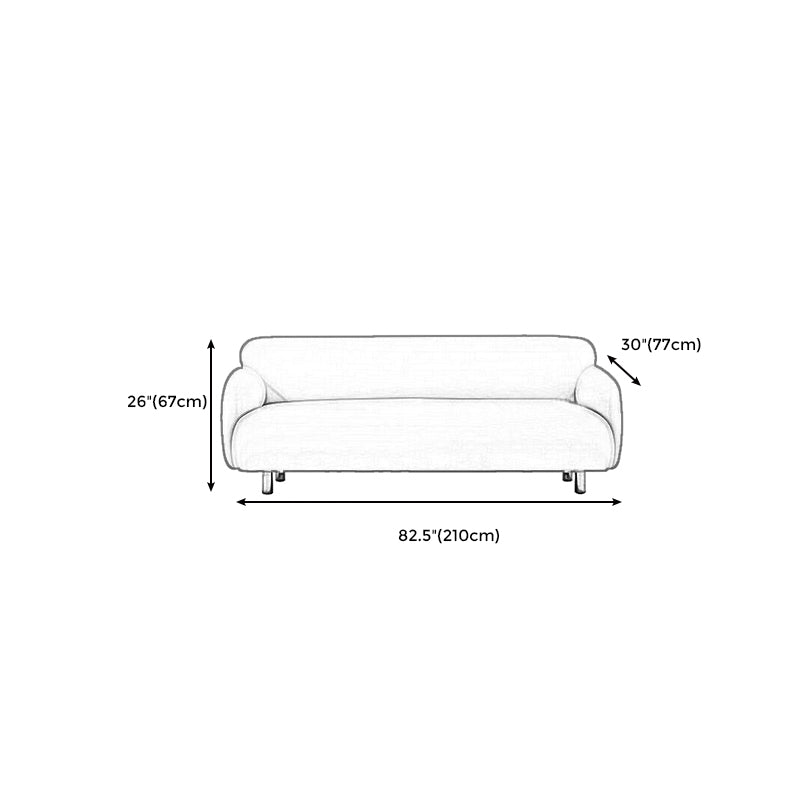 26.37"H Scandinavian Faux Leather Square Arm Stain Resistant Sofa for Apartament