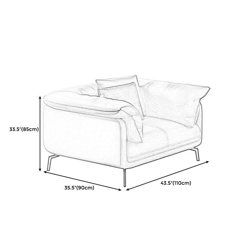 Canapé orange avec oreiller dos et siège éponge rempli de cuir en bois / cuir d'imitation