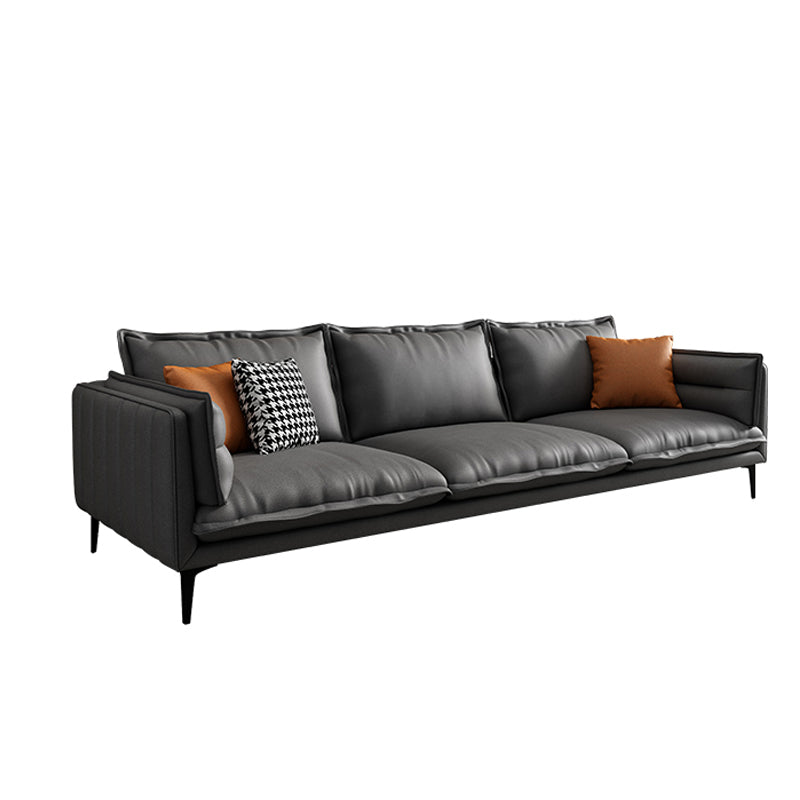 28.74 "H Moderne Kissen -Oberarm -Sofa mit Kissen zurück für Wohnzimmer, braun